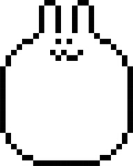 Fototapeta premium 8bit retro game animal pet rabbit pixel text box memo speech bubble balloon, icon sticker keyword planner banner, flat png transparent element design
