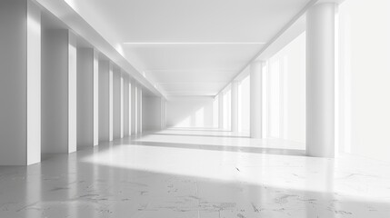 Expansive white space with a clean backdrop, ideal for modern and minimalist themes.