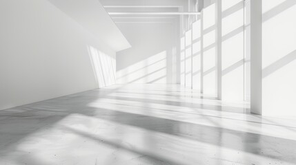 Obraz premium Expansive white space with a clean backdrop, ideal for modern and minimalist themes.
