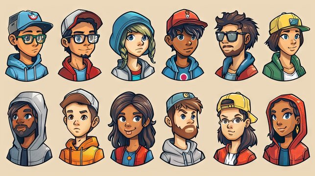 A collection of cartoon characters showcasing a variety of styles and personalities in a colorful illustration