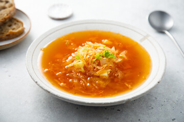 Homemade sauerkraut soup