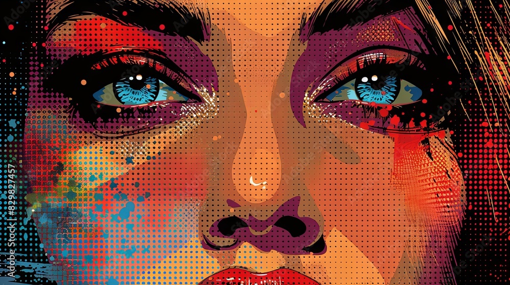 Fototapete vibrant abstract background featuring halftone dots transitioning from dense to sparse on a gradient