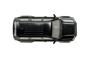 Top view of a black suv top view transparent background
