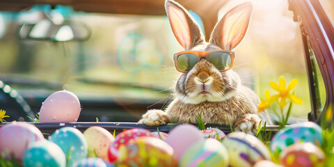 Easter Bunny Wishing Happy Easter Holiday