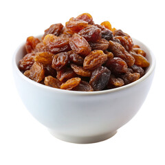 Obraz premium A bowl of raisins on transparent background