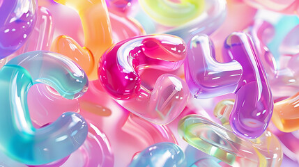 Colorful Jelly Letters and Gummy Candies: Playful Closeup Background