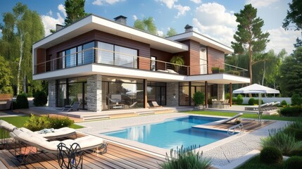 Fototapeta premium Majestic Mansion Oasis