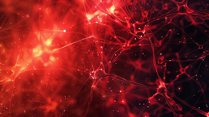 Vermilion abstract for science webinars, radiating an aura of purity.