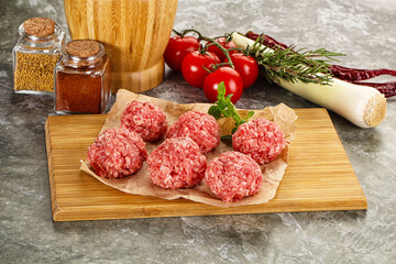 Raw beef meatball minced meat