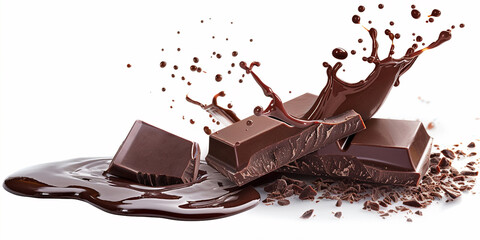 chocolate splash isolated on white