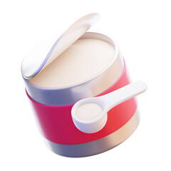 MILK POWDER 3D ICON ILLUSTRATION