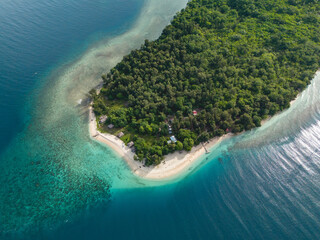 Aerial View of Nusa Itu Islands in Pasanea Village, Central Maluku, Indonesia