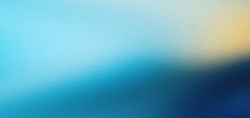 Blue yellow grainy noise texture poster background, abstract color gradient banner backdrop design copy space