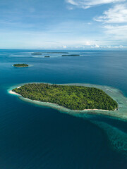 Aerial View of Nusa Itu Islands in Pasanea Village, Central Maluku, Indonesia