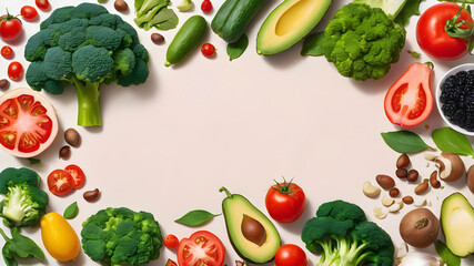 Fresh Assortment: Vegetables and Fruits for a Healthy, Balanced Diet