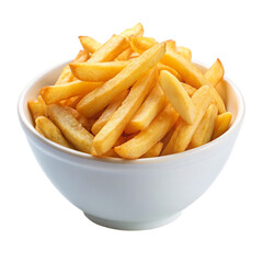 A bowl of fries on transparent background