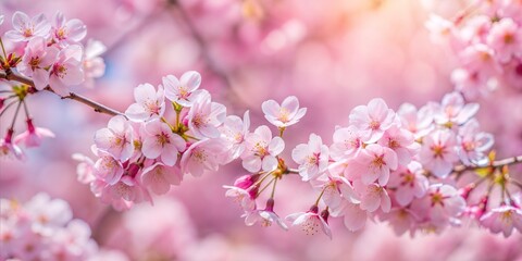 Cherry Blossom Blur: A soft pink and white blurred background capturing the delicate beauty of cherry blossoms in full bloom.
