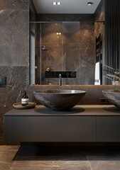 Modern and minimalist bathroom