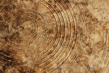 Fototapeta premium Adventure-themed sandy brown circular texture for travel marketing visuals.
