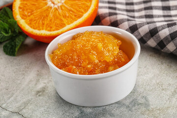 Tasty homemade Orange jam in the bowl