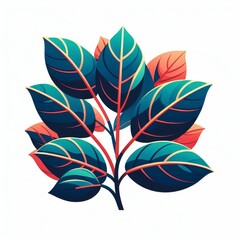 Fototapeta premium A leafy green plant with red and orange leaves