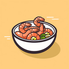 Shrimp_Stir-Fry_Modern_Line_Icon_Vector_Line_Art_Cute