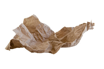 Craft paper crumpled lump on transparent background PNG