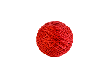 Red Ball of Thread on Transparent Background PNG Craft Supply Isolated