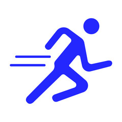 Running set icon. Person running, fast movement, physical exercise, fitness, athlete, jogging, sports activity, health, cardio workout, dynamic motion.