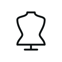 Mannequin isolated icon, female tailor's dummy vector symbol with editable stroke