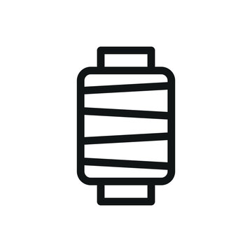 recommend clip art: Thread spool isolated icon, ring spun bobbin thread vector symbol with editable stroke