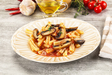 Italian cuisine - casafecce with mushrooms