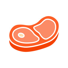 Steak set icon. Meat cut, raw, marbled, beef, protein, butchery, gourmet, carnivore, barbecue, bone-in, steakhouse.