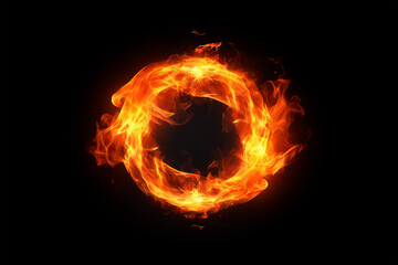 orange fire on black background