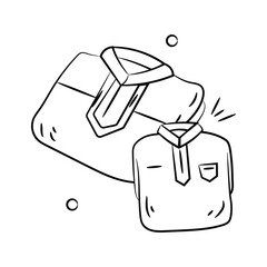 Ready to use icon of mens kurta design in trendy doodle style