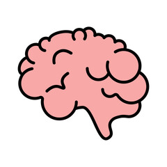 Brain set icon. Cerebrum, central nervous system, neuroscience, cognitive function, mental health, anatomy, human organ, intellect, neurobiology.