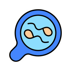 Sperm set icon. Sperm cells, male reproductive system, fertility, reproduction, biology, microscopic view, semen, spermatozoa, health.