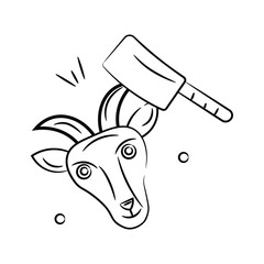 Well designed qurbani hand drawn doodle style icon design