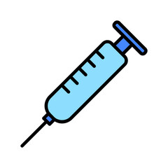 Syringe set icon. Injection, medical tool, vaccination, healthcare, needle, immunization, clinical use, medical supplies, patient care.