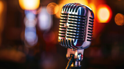 Vintage Microphone Used in Voice Over Recordings and Radio Broadcasts