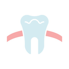 Tooth set icon. Dental health, tooth anatomy, oral care, dentistry, dental hygiene, enamel, gum, molar, incisor, canine, dental treatment.