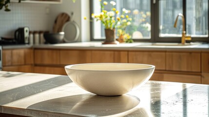 Modern Bowl Basking in Natural Sunlight A Captivating CloseUp of a Image