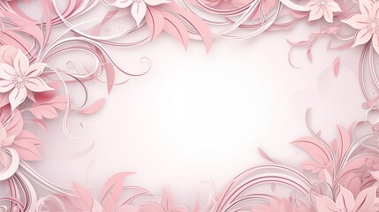 Elegant Pink Floral Background with Delicate Swirls and Patterns