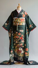 Naklejka premium A kimono with a floral pattern