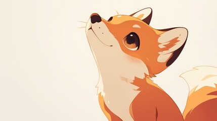 Create a charming cartoon illustration of a sleek and beautiful fox