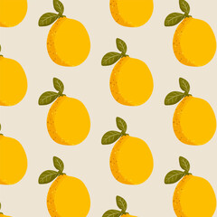 Seamless pattern with lemons. Perfect for wallpapers, web page backgrounds, surface textures, textile design, cover, farmers market. 