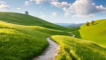 Obraz premium Panoramic views, wide-angle shots, natural scenery, hilly landscapes, blue skies, landscape