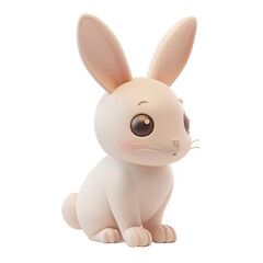 Obraz premium cute rabbit icon, 3d render, plastic material, glossy