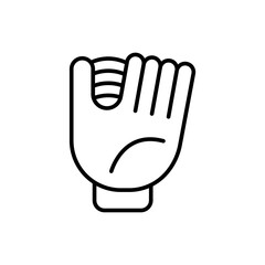 Baseball glove outline icons, minimalist vector illustration ,simple transparent graphic element .Isolated on white background