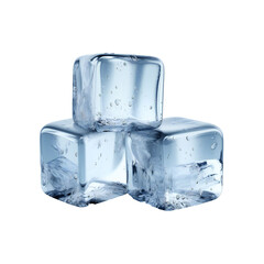 Obraz premium Three ice cubes stacked together transparent background